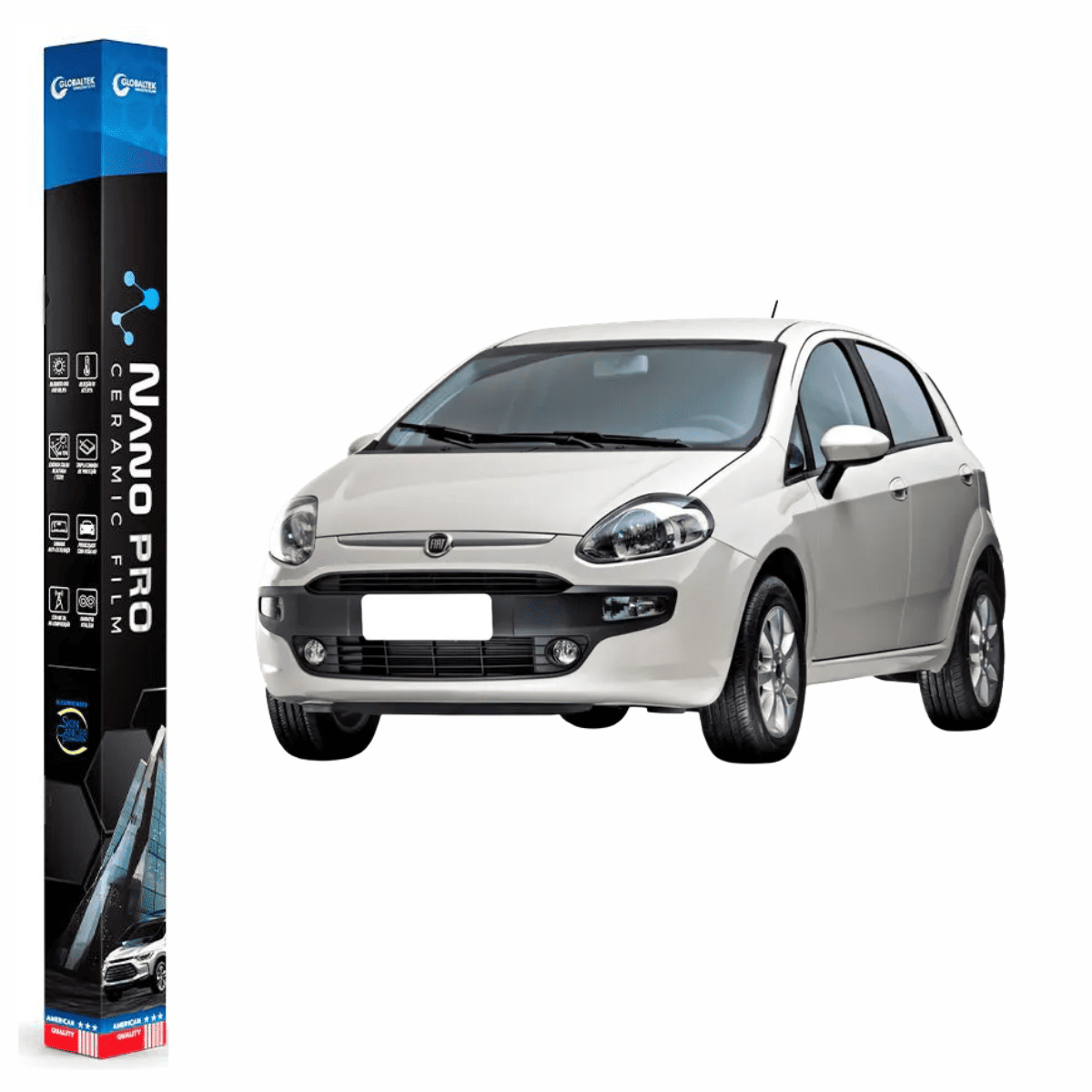 Película Insulfilm Nano Cerâmica Automotiva Térmica - FIAT PUNTO