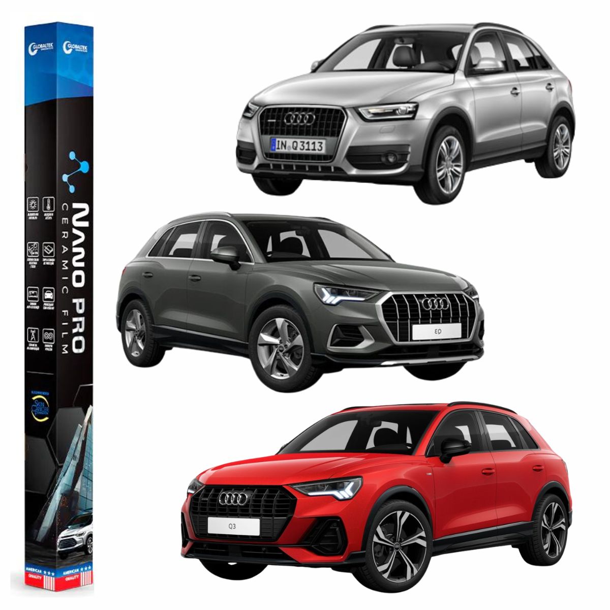 Película Nano Cerâmica Automotiva Térmica Audi Q3 | Sob Medida