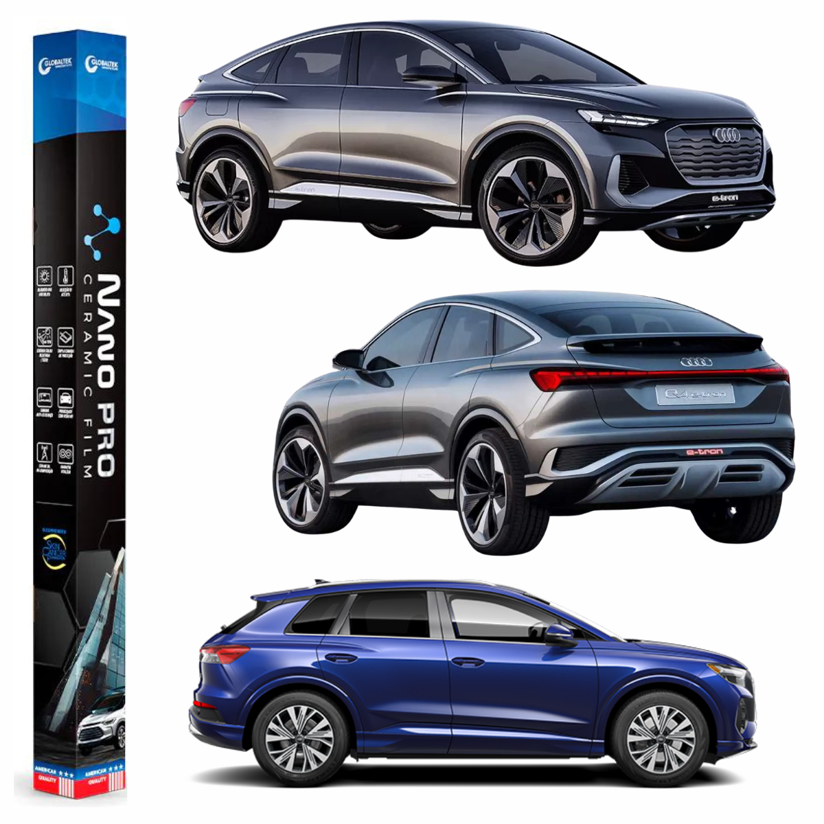 Película Nano Cerâmica Automotiva Térmica Audi Q4 e-tron | Sob Medida