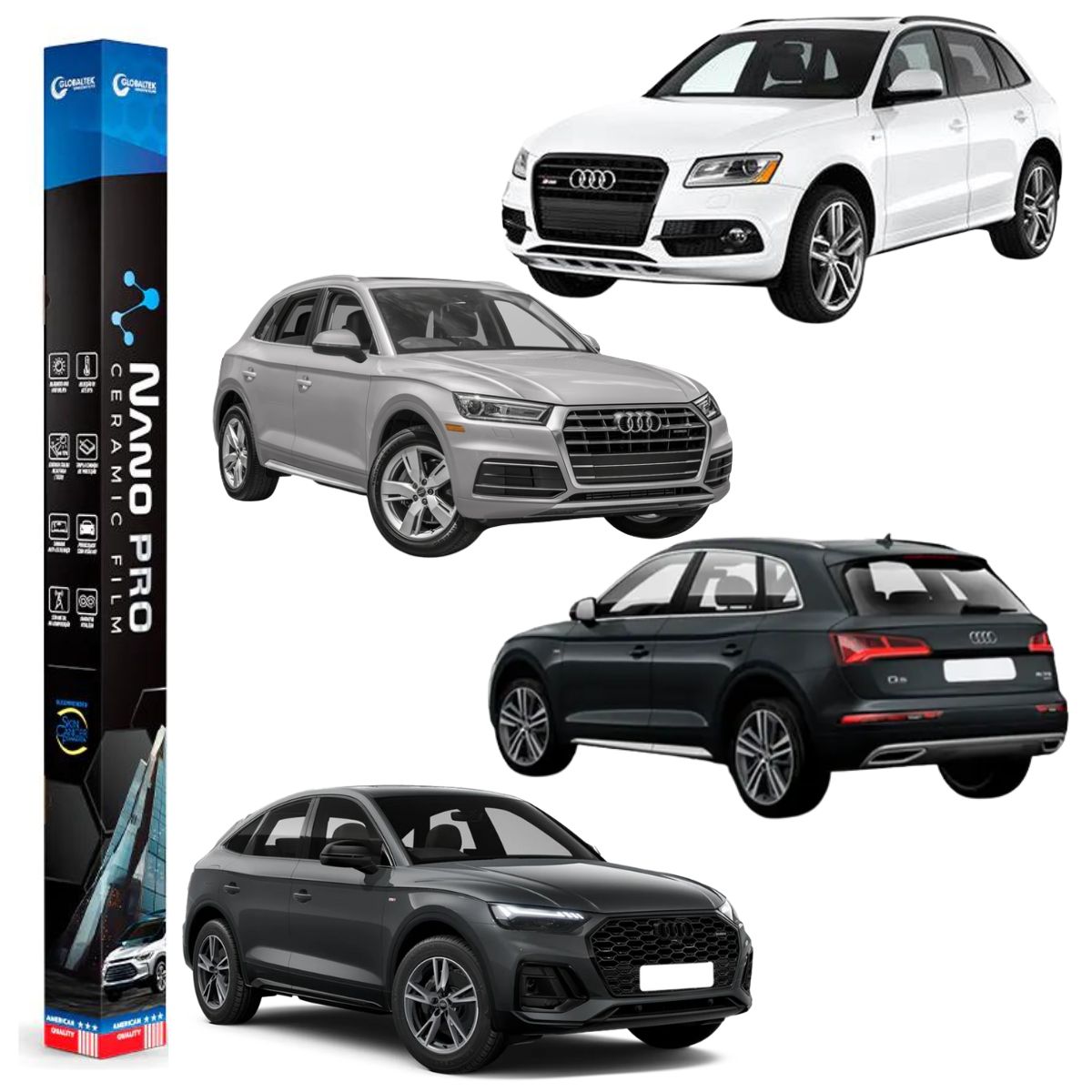 Película Nano Cerâmica Automotiva Térmica Audi Q5 | Sob Medida