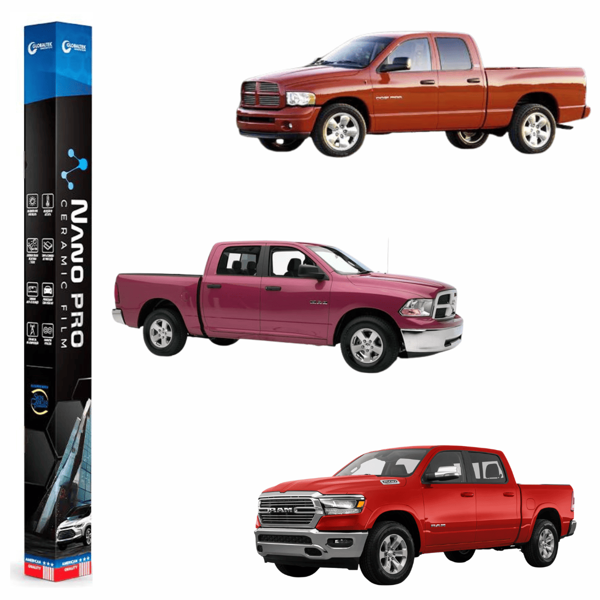 Película Insulfilm Nano Cerâmica Automotiva Térmica - DODGE RAM 1500