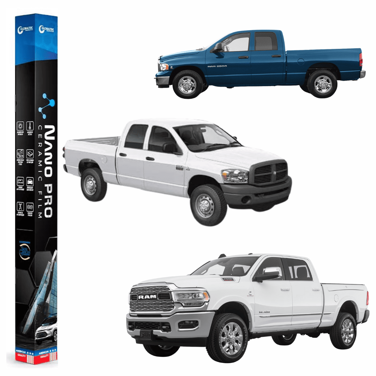 Película Insulfilm Nano Cerâmica Automotiva Térmica - DODGE RAM 2500