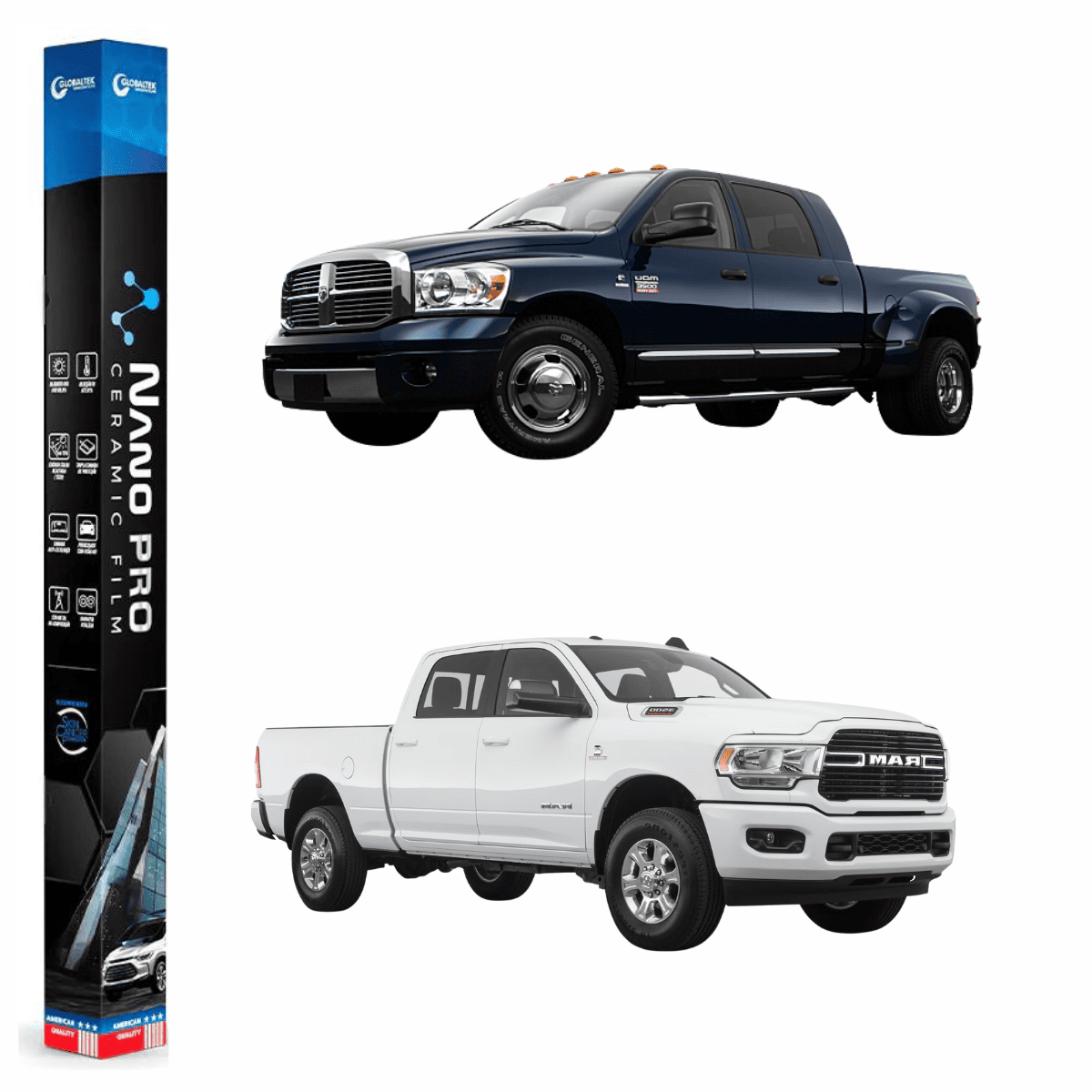 Película Insulfilm Nano Cerâmica Automotiva Térmica - DODGE RAM 3500
