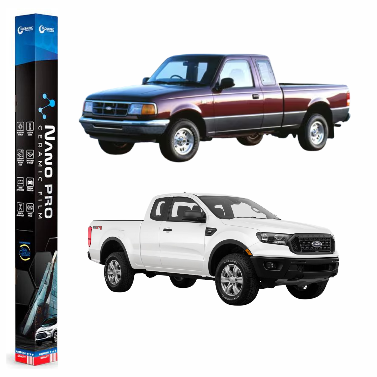 Película Insulfilm Nano Cerâmica Automotiva Térmica - FORD RANGER SUPER CAB