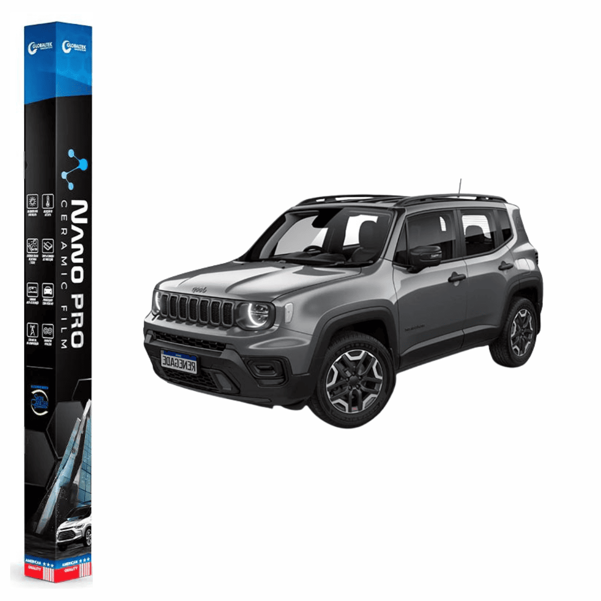 Película Insulfilm Nano Cerâmica Automotiva Térmica - JEEP RENEGADE