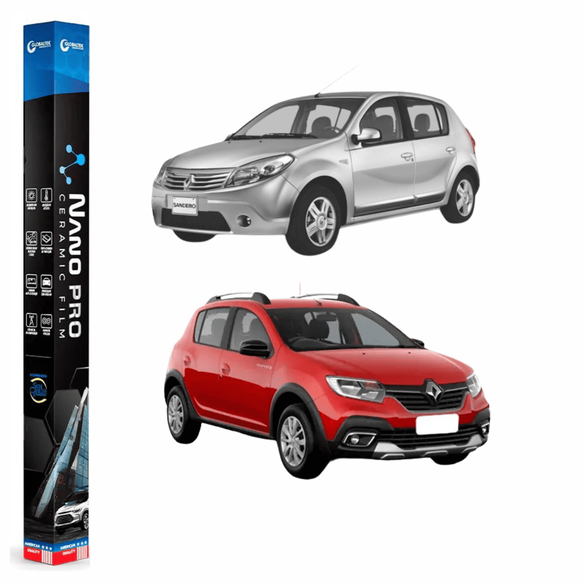 Película Insulfilm Nano Cerâmica Automotiva Térmica - RENAULT SANDERO