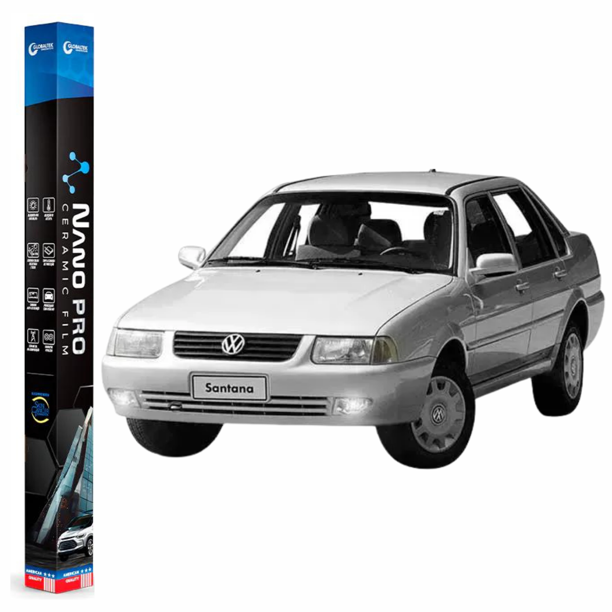 Película Insulfilm Nano Cerâmica Automotiva Térmica - VOLKSWAGEN SANTANA 4 PORTAS