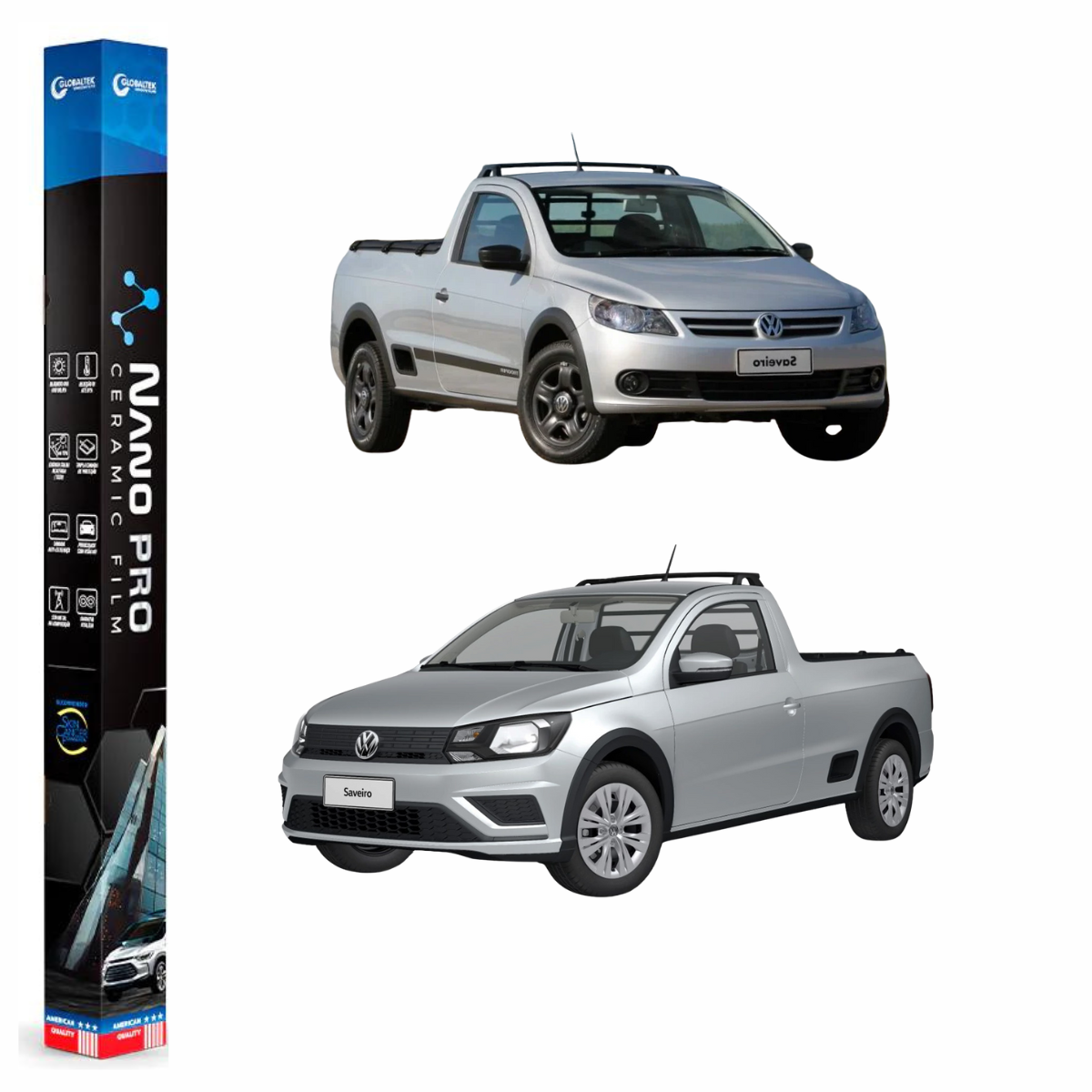 Película Insulfilm Nano Cerâmica Automotiva Térmica - VOLKSWAGEN SAVEIRO CAB SIMPLES