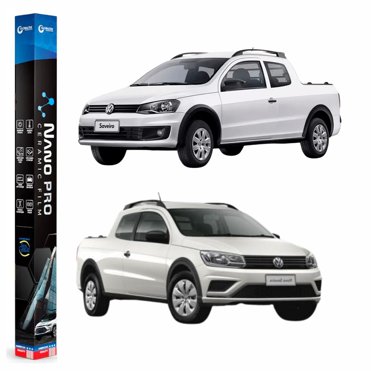 Película Insulfilm Nano Cerâmica Automotiva Térmica - VOLKSWAGEN SAVEIRO CAB DUPLA