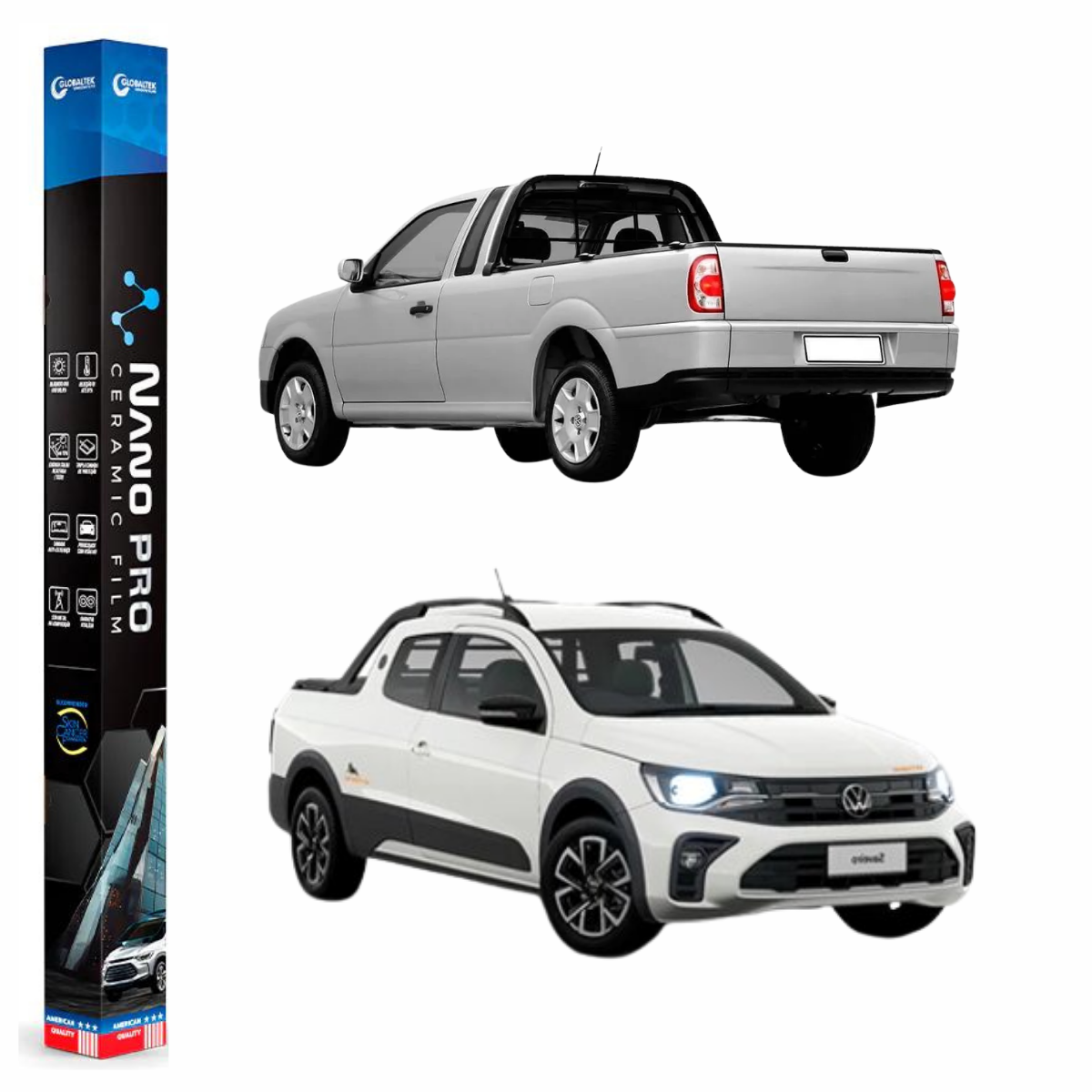 Película Insulfilm Nano Cerâmica Automotiva Térmica - VOLKSWAGEN SAVEIRO CAB ESTENDIDA