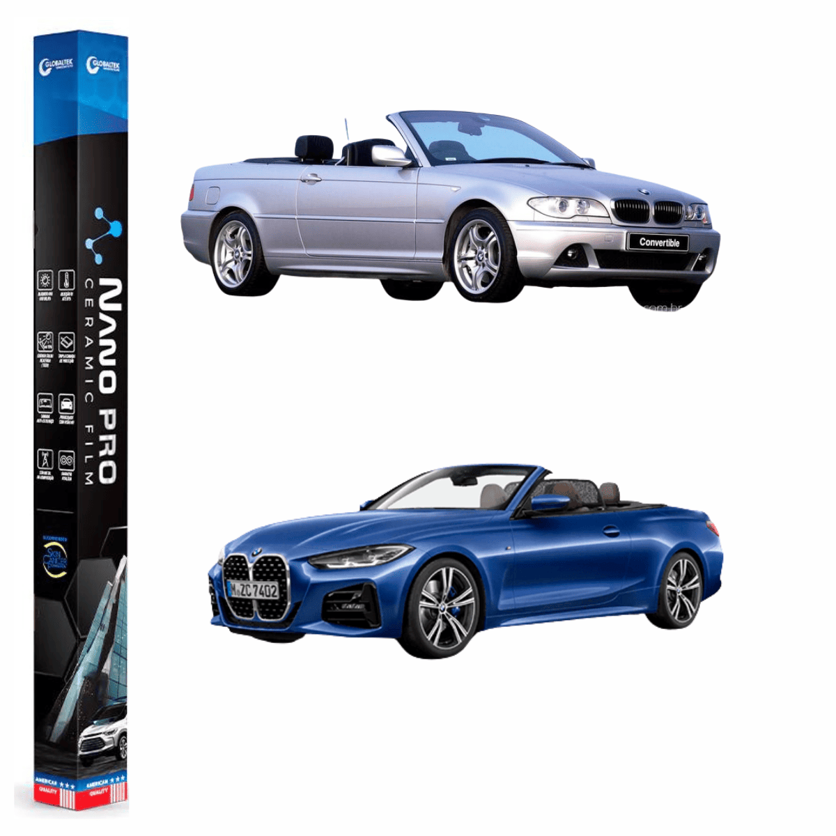 Película Insulfilm Nano Cerâmica Automotiva Térmica - BMW SERIE 3 CONVERSIVEL