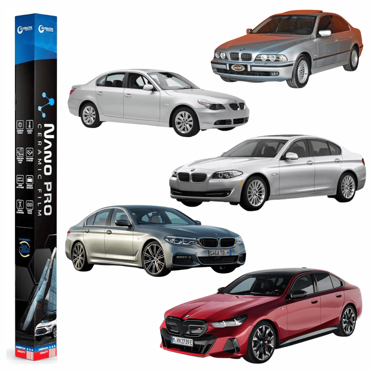 Película Insulfilm Nano Cerâmica Automotiva Térmica - BMW SERIE 5 SEDAN