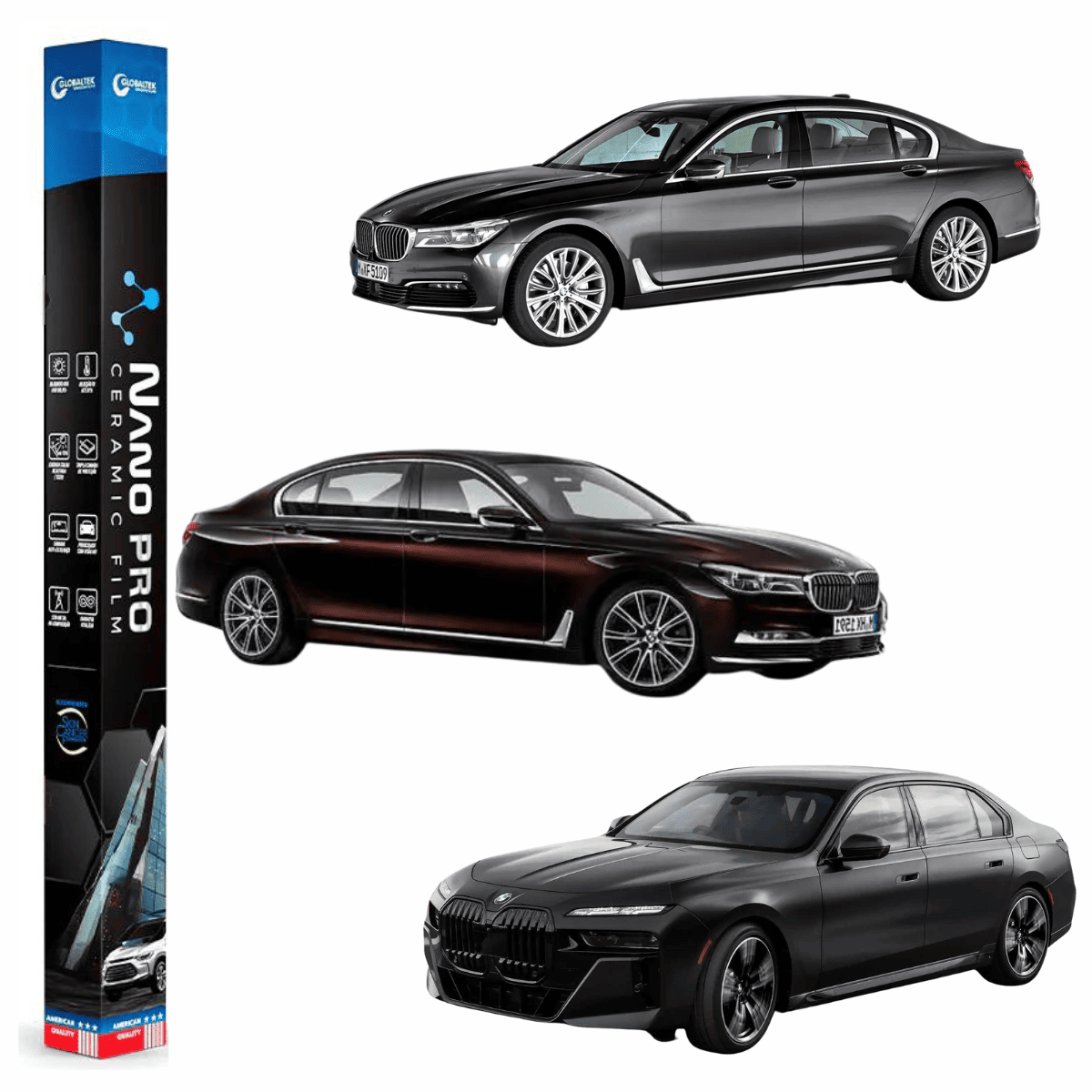 Película Insulfilm Nano Cerâmica Automotiva Térmica - BMW SERIE 7 SEDAN