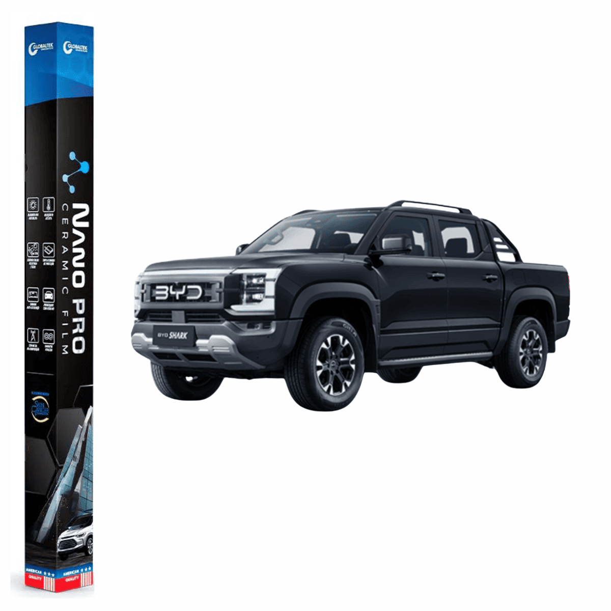 Película Nano Cerâmica Automotiva Térmica BYD Shark | Sob Medida