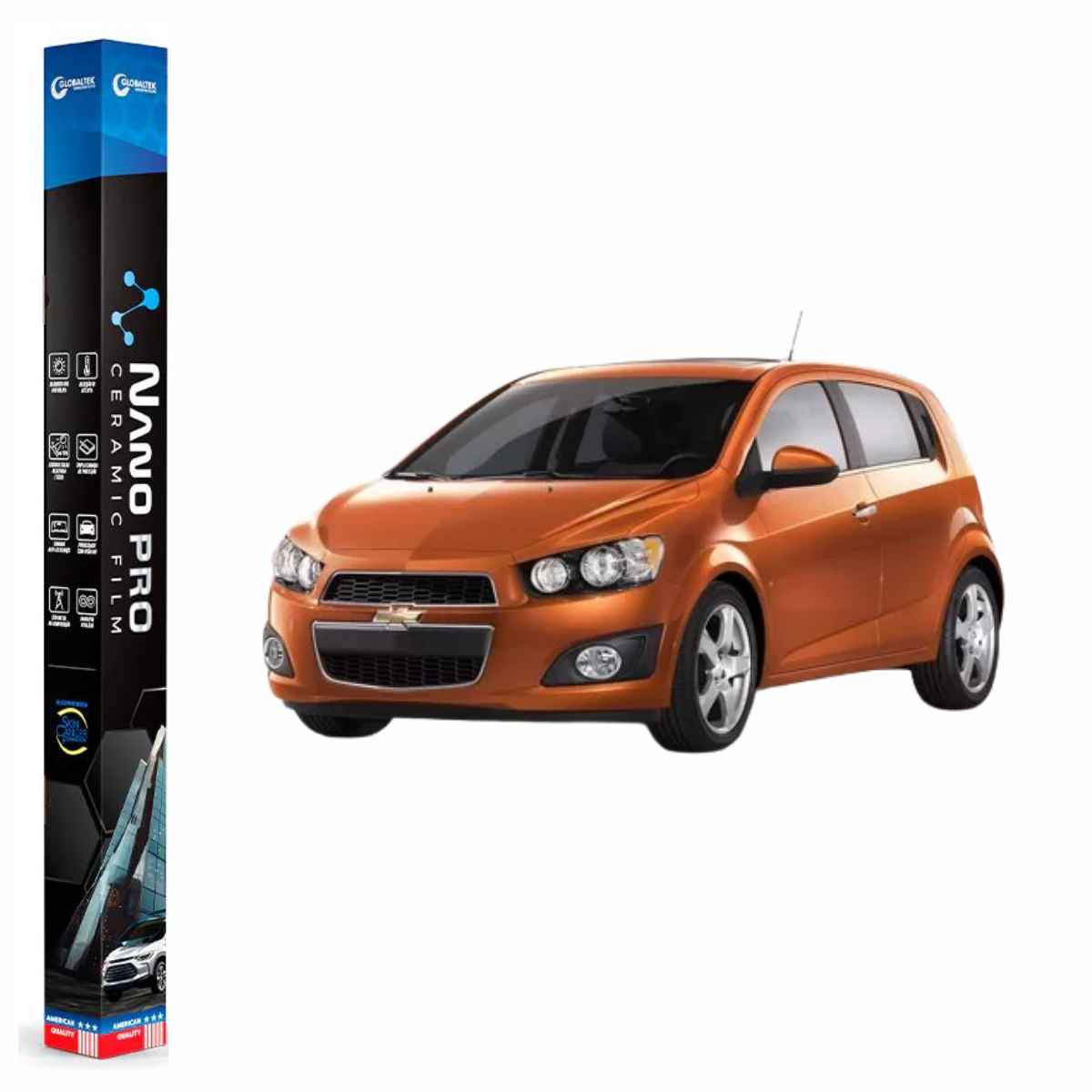 Película Insulfilm Nano Cerâmica Automotiva Térmica - CHEVROLET SONIC HATCH