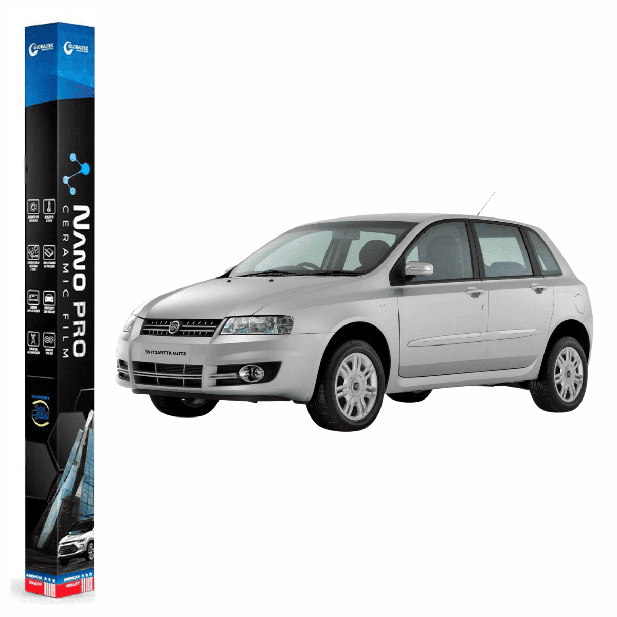 Película Insulfilm Nano Cerâmica Automotiva Térmica - FIAT STILO