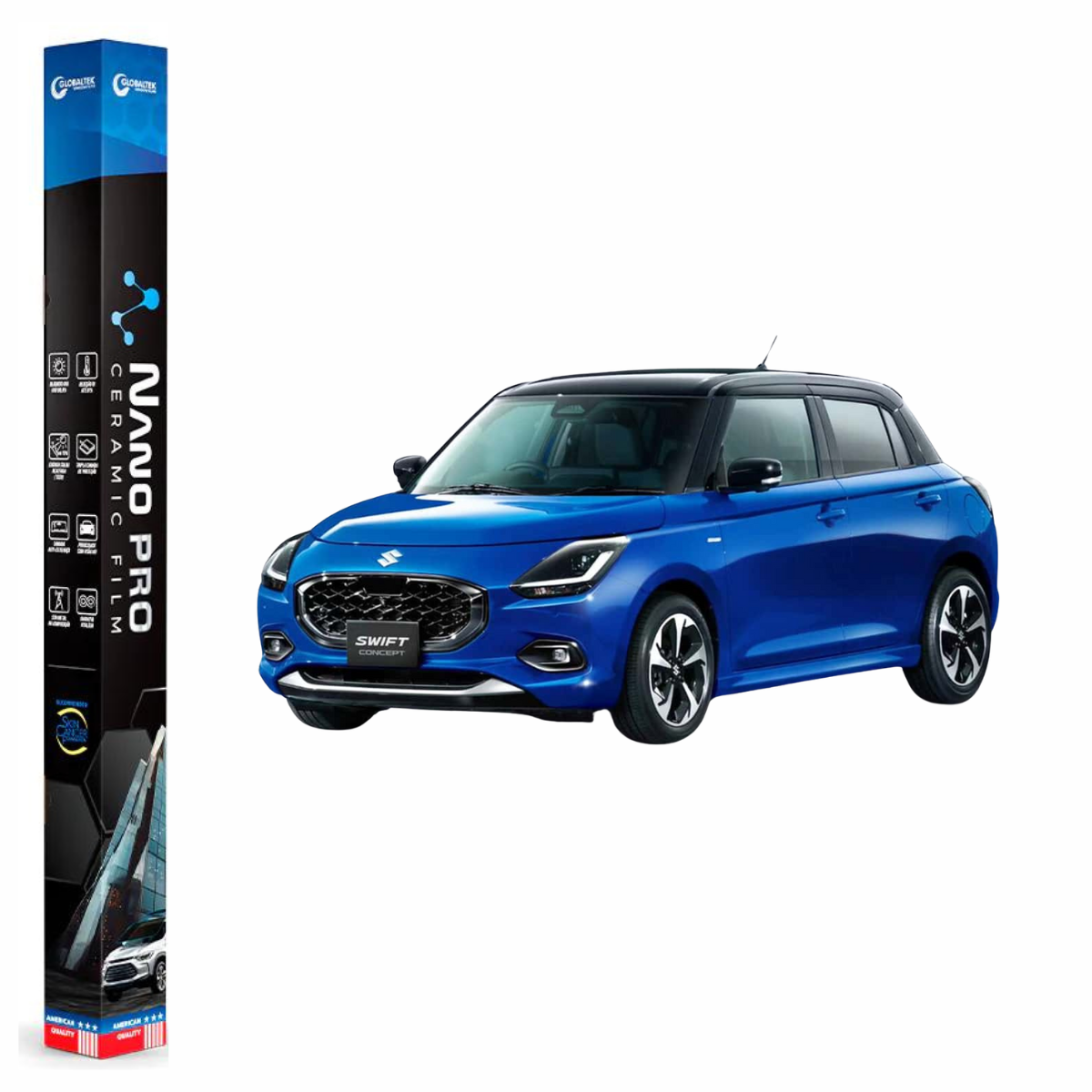 Película Insulfilm Nano Cerâmica Automotiva Térmica - SUZUKI SWIFT 4 PORTAS