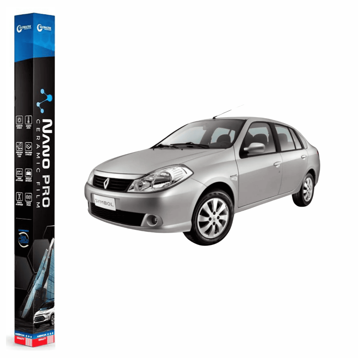 Película Insulfilm Nano Cerâmica Automotiva Térmica - RENAULT SYMBOL