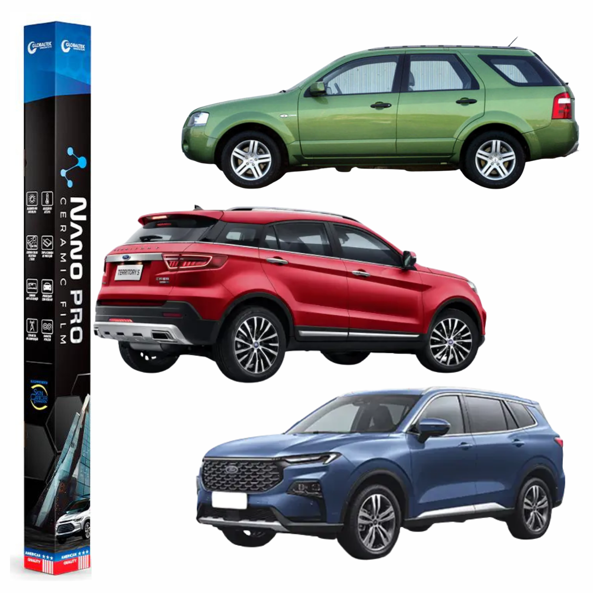 Película Insulfilm Nano Cerâmica Automotiva Térmica - FORD TERRITORY