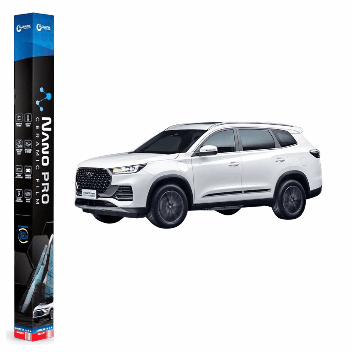 Película Insulfilm Nano Cerâmica Automotiva Térmica - CHERY TIGGO 8 PRO