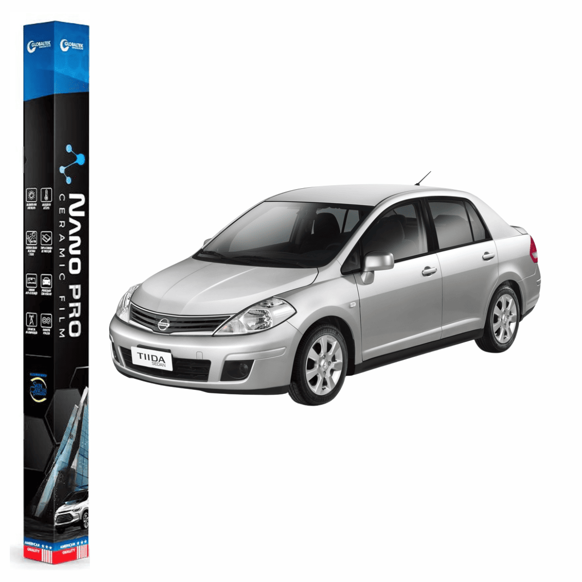 Película Insulfilm Nano Cerâmica Automotiva Térmica - NISSAN TIIDA SEDAN