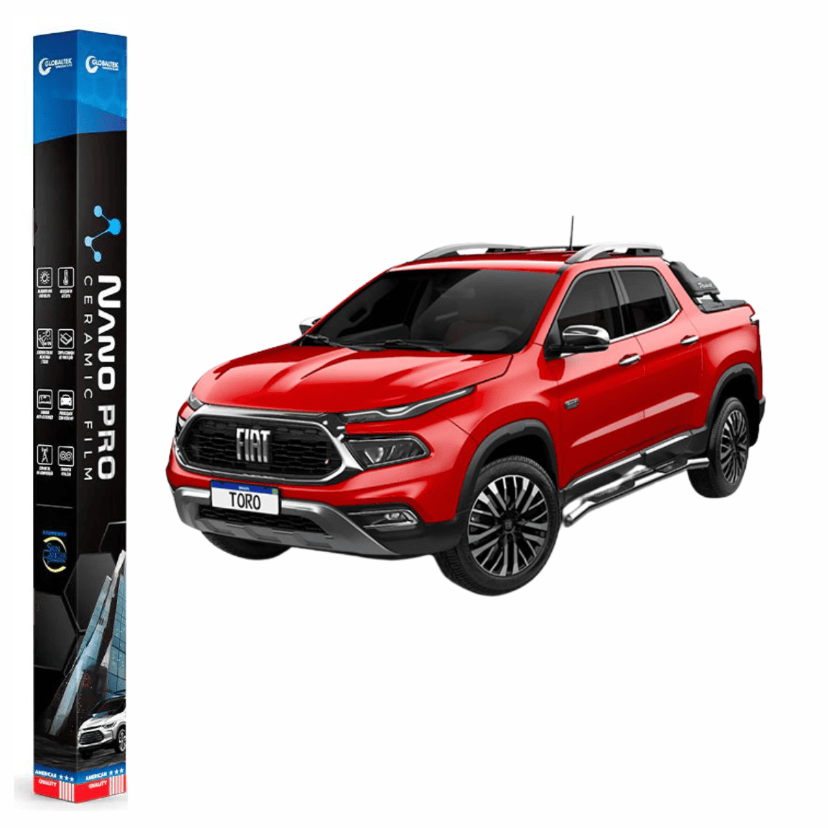 Película Insulfilm Nano Cerâmica Automotiva Térmica - FIAT TORO