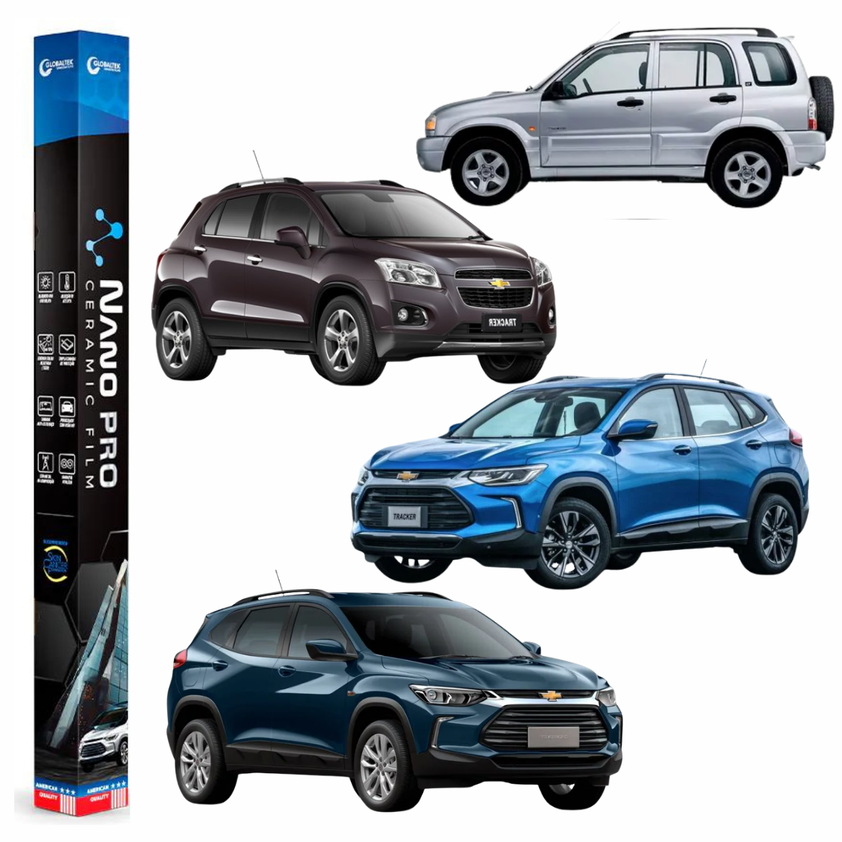 Película Insulfilm Nano Cerâmica Automotiva Térmica - CHEVROLET TRACKER