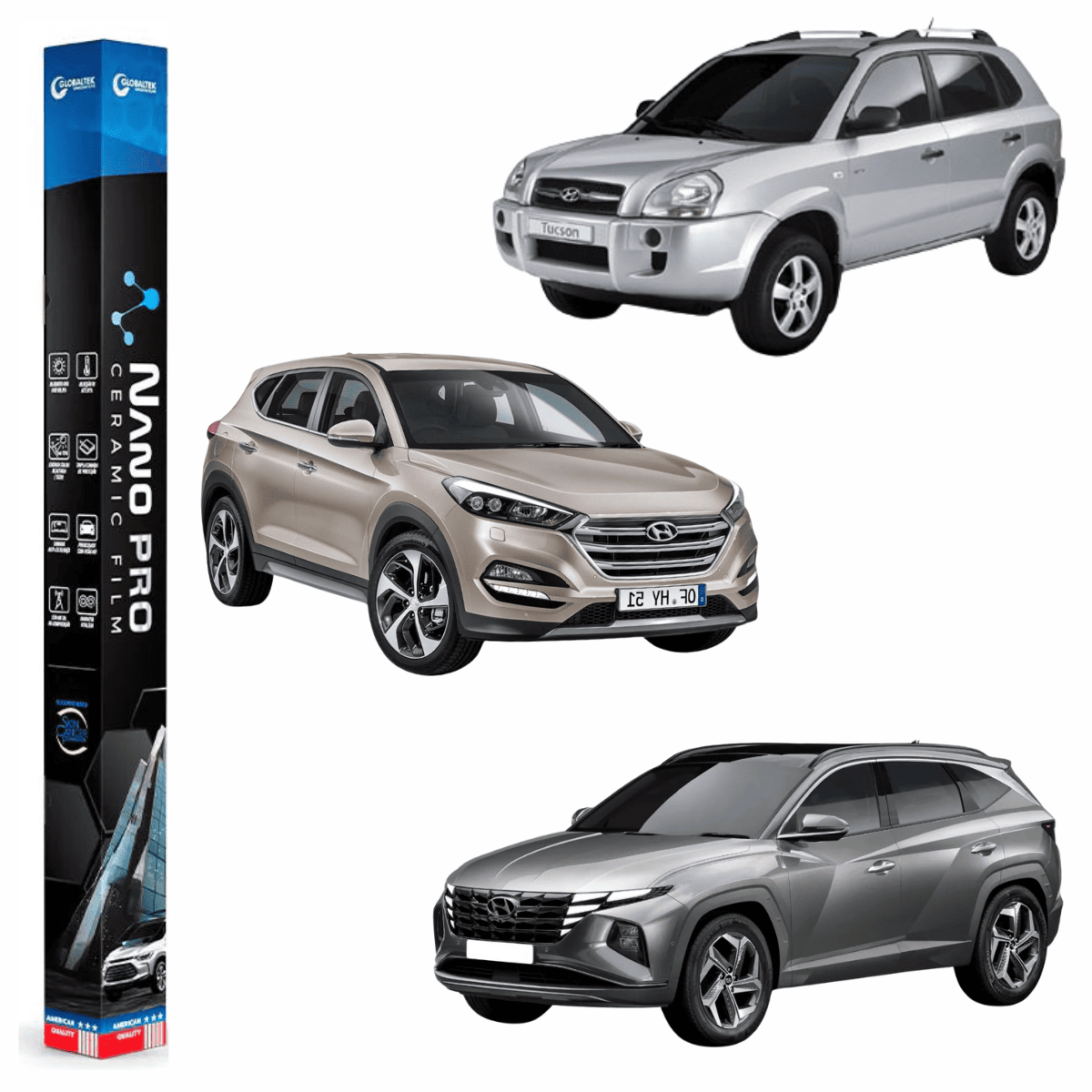 Película Insulfilm Nano Cerâmica Automotiva Térmica - HYUNDAI TUCSON