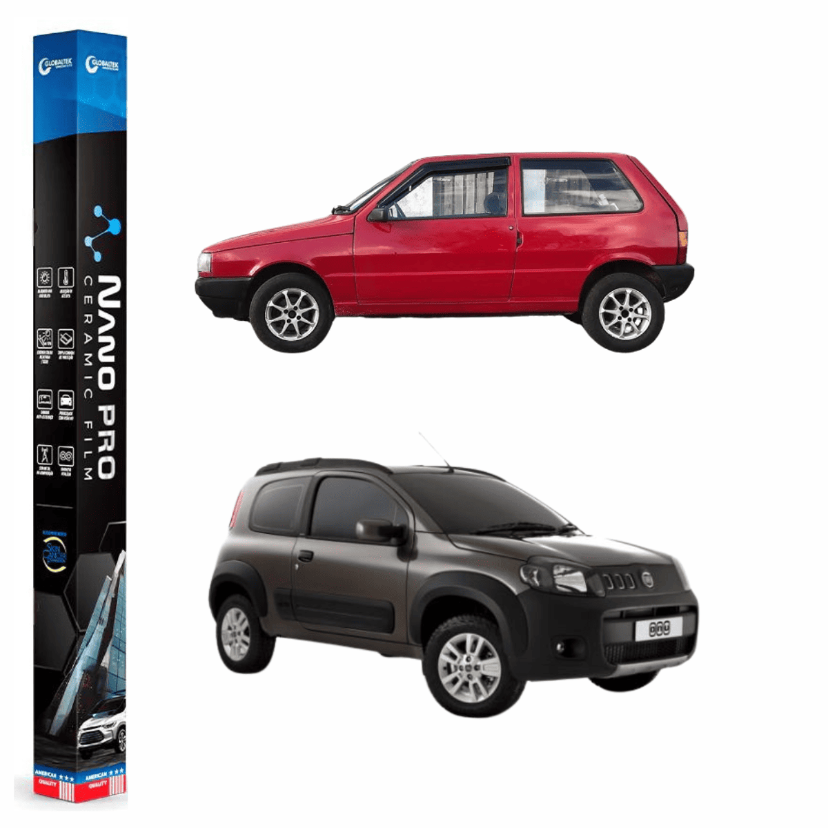 Película Insulfilm Nano Cerâmica Automotiva Térmica - FIAT UNO 2 PORTAS
