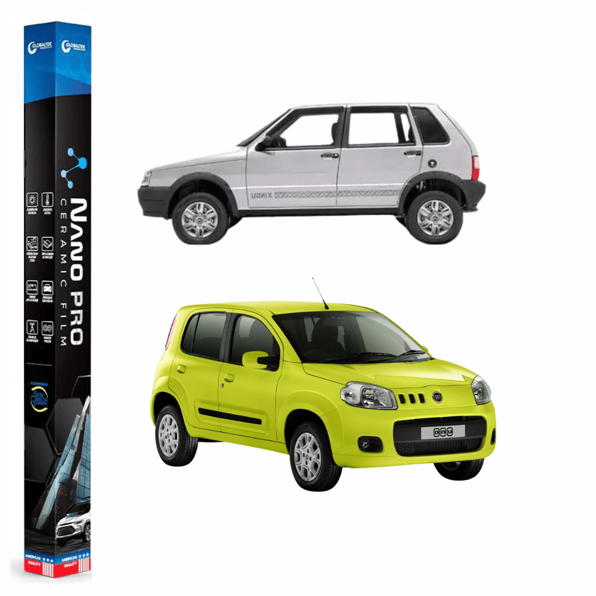 Película Insulfilm Nano Cerâmica Automotiva Térmica - FIAT UNO 4 PORTAS