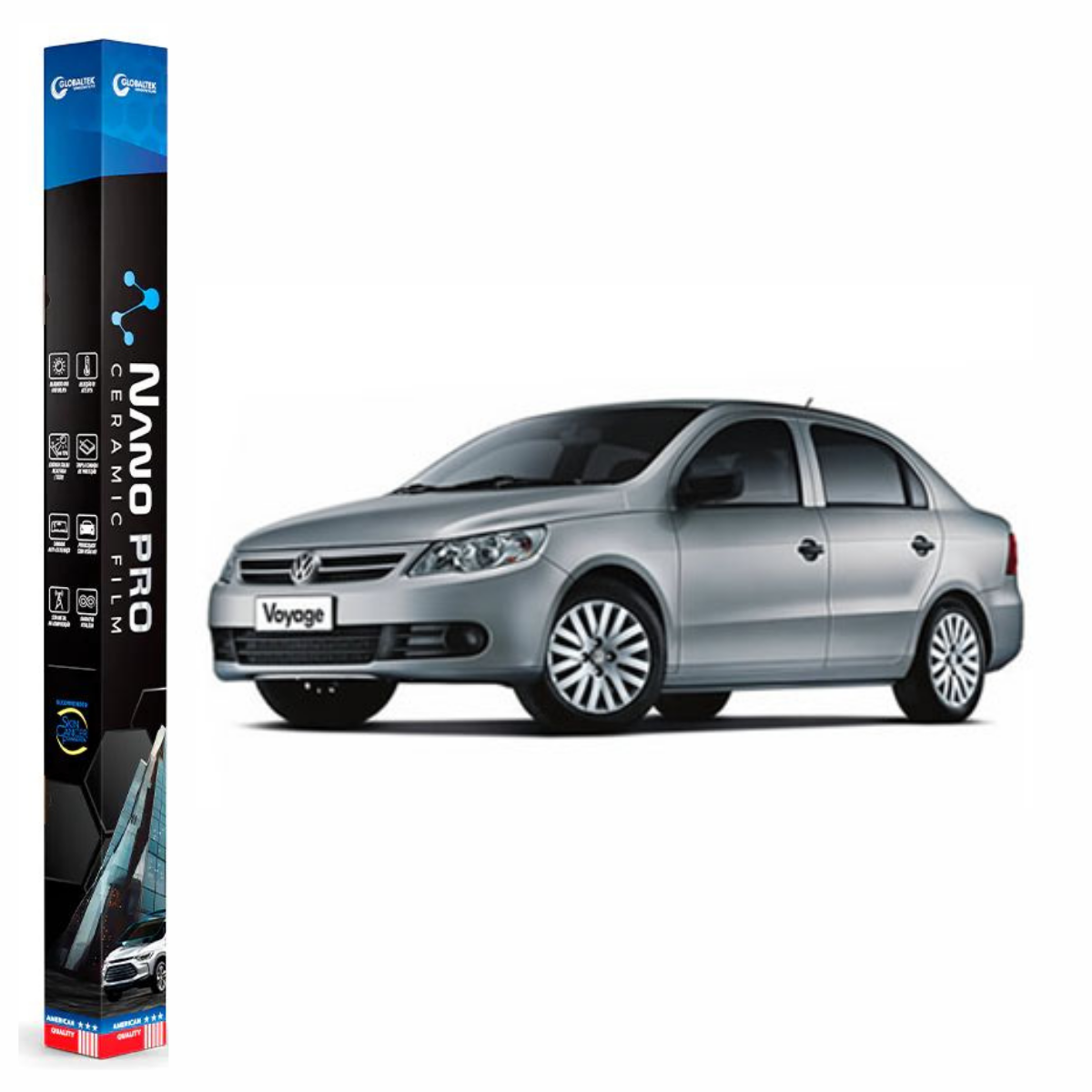 Película Insulfilm Nano Cerâmica Automotiva Térmica - VOLKSWAGEN VOYAGE