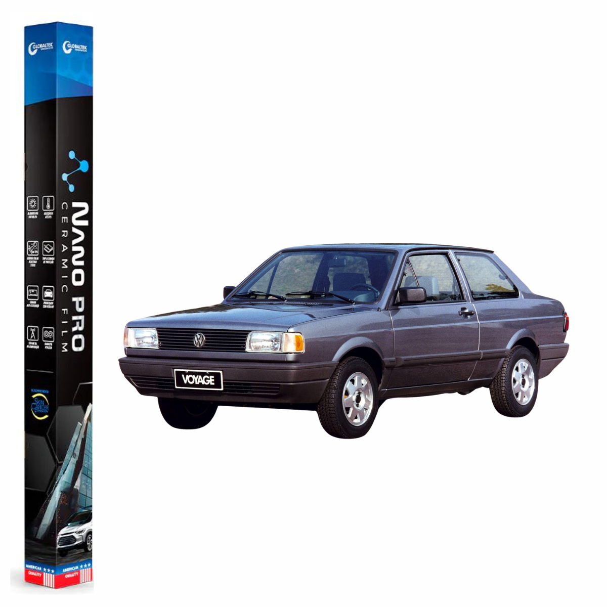 Película Insulfilm Nano Cerâmica Automotiva Térmica - VOLKSWAGEN VOYAGE QUADRADO