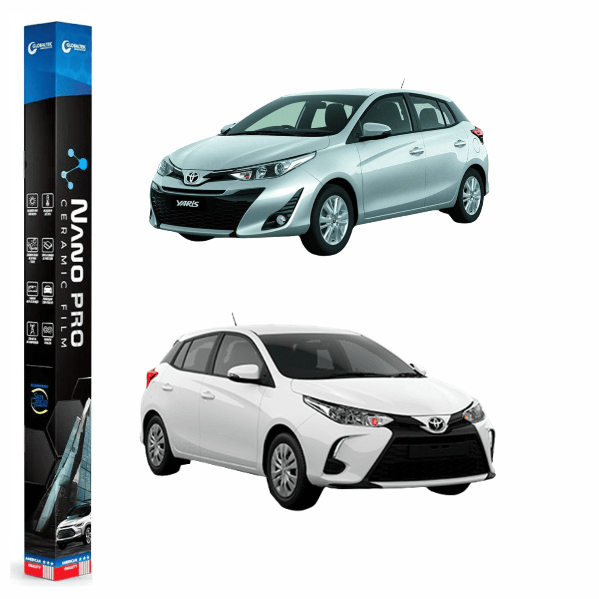 Película Insulfilm Nano Cerâmica Automotiva Térmica - TOYOTA YARIS HATCH