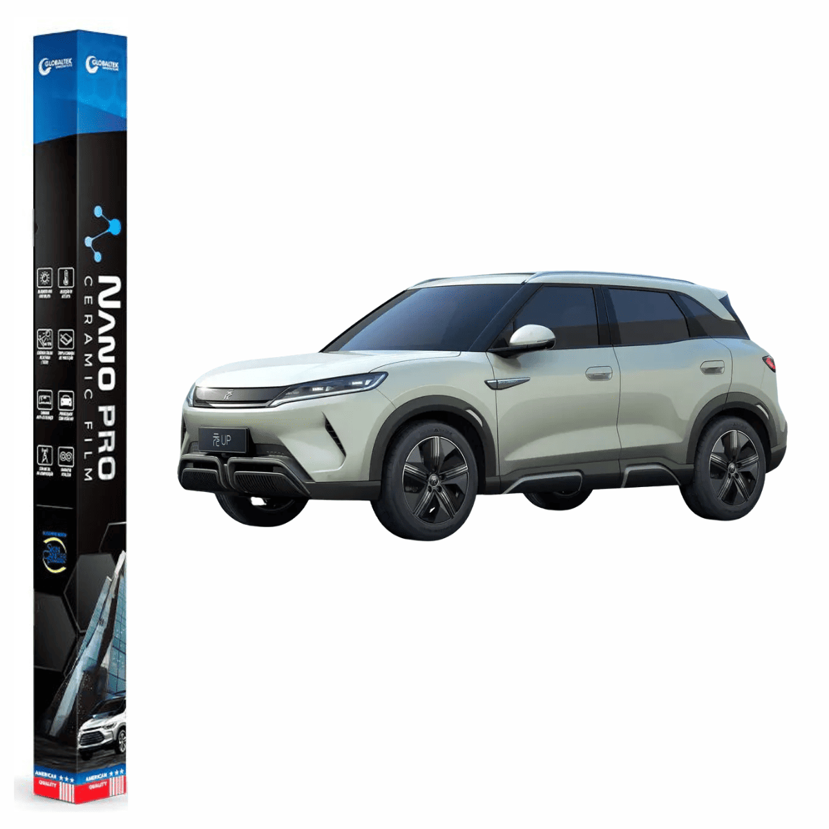 Película Nano Cerâmica Automotiva Térmica BYD Yuan Pro | Sob Medida