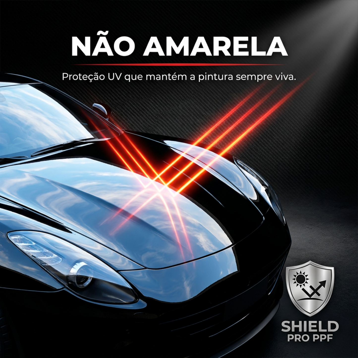 Película PPF Fosco Shield Pro — não amarela, proteção UV de longa duração