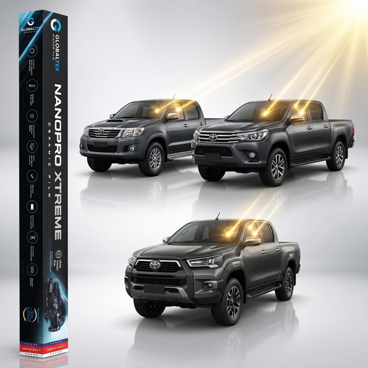 Insulfilm Nano Cerâmica Toyota Hilux Cabine Dupla — Compatível com Gerações 7ª e 8ª (2005-2026) — Corte Computadorizado Sob Medida — Película Térmica Premium Nanopro Xtreme