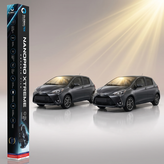 Insulfilm Nano Cerâmica Toyota Yaris Hatch — Compatível 2018-2025 (Geração e Facelift) — Corte Computadorizado Sob Medida — Película Térmica Premium Nanopro Xtreme