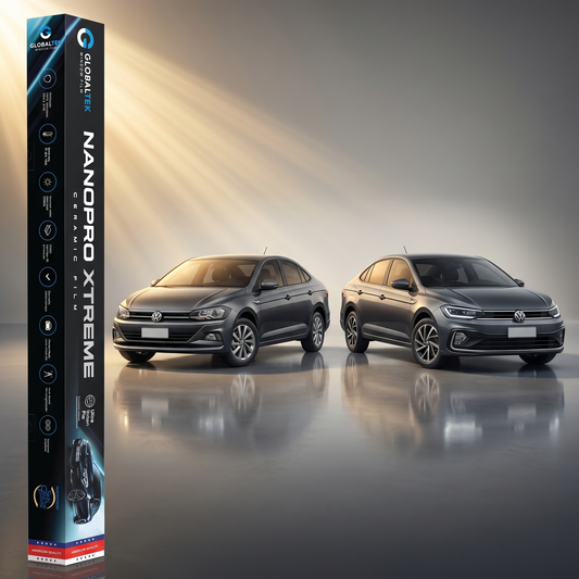 Insulfilm Nano Cerâmica Volkswagen Virtus — Compatível 2018-2025 (Geração e Facelift) — Corte Computadorizado Sob Medida — Película Térmica Premium Nanopro Xtreme