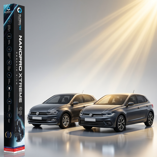 Insulfilm Nano Cerâmica Volkswagen Polo Hatch — Compatível 2018-2025 (Geração e Facelift) — Corte Computadorizado Sob Medida — Película Térmica Premium Nanopro Xtreme