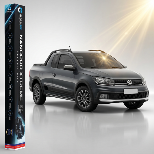 Insulfilm Nano Cerâmica Volkswagen Saveiro Cabine Dupla — Corte Computadorizado Sob Medida — Película Térmica Premium Nanopro Xtreme
