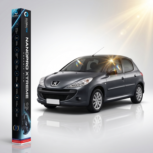 Insulfilm Nano Cerâmica Peugeot 207 Hatch — Corte Computadorizado Sob Medida — Película Térmica Premium Nanopro Xtreme