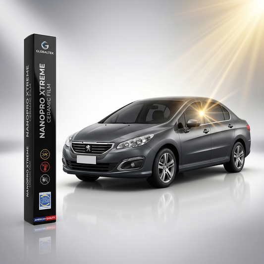Insulfilm Nano Cerâmica Peugeot 408 — Corte Computadorizado Sob Medida — Película Térmica Premium Nanopro Xtreme