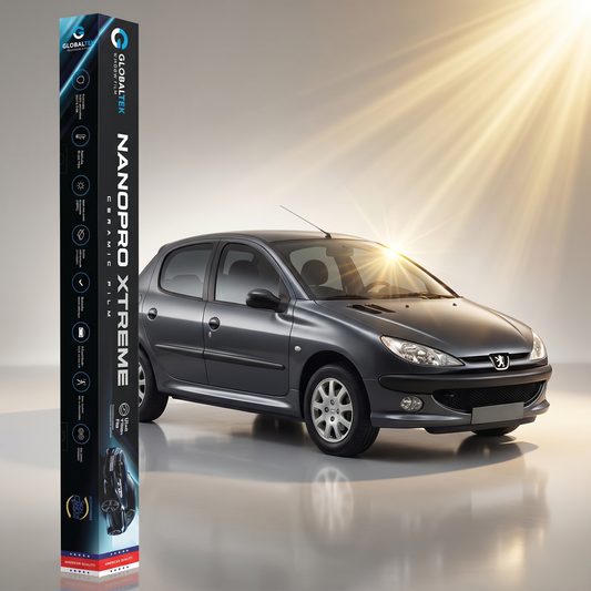 Insulfilm Nano Cerâmica Peugeot 206 4 Portas — Corte Computadorizado Sob Medida — Película Térmica Premium Nanopro Xtreme