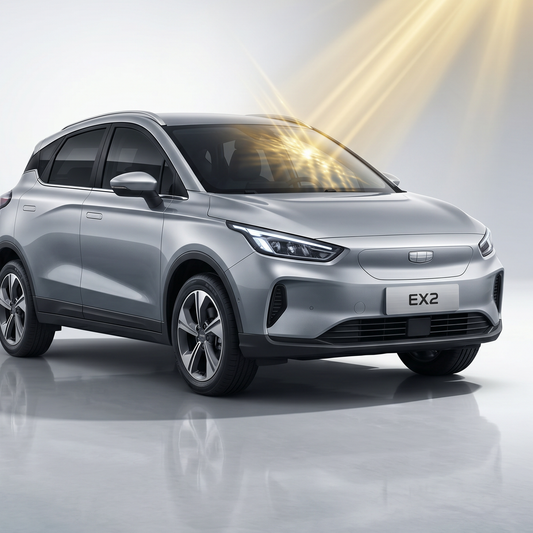 Película Nano Cerâmica Geely EX2 — carro com película aplicada nos vidros