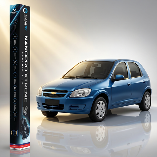 Insulfilm Nano Cerâmica Chevrolet Celta 4 Portas — Corte Computadorizado Sob Medida — Película Térmica Premium Nanopro Xtreme