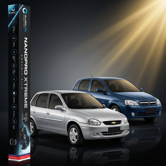 Insulfilm Nano Cerâmica Chevrolet Corsa Hatch 4 Portas — Corte Computadorizado Sob Medida — Película Térmica Premium Nanopro Xtreme