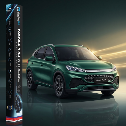 Insulfilm Nano Cerâmica BYD Yuan Plus — Corte Computadorizado Sob Medida — Película Térmica Premium Nanopro Xtreme
