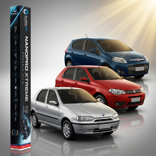 Insulfilm Nano Cerâmica Fiat Palio 4 Portas — Corte Computadorizado Sob Medida — Película Térmica Premium Nanopro Xtreme