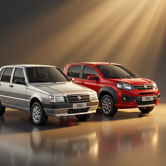 Película Nano Cerâmica Fiat Uno — carro com película aplicada nos vidros