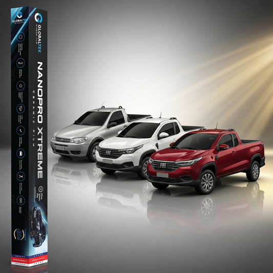 Insulfilm Nano Cerâmica Fiat Strada Cabine Simples — Corte Computadorizado Sob Medida — Película Térmica Premium Nanopro Xtreme